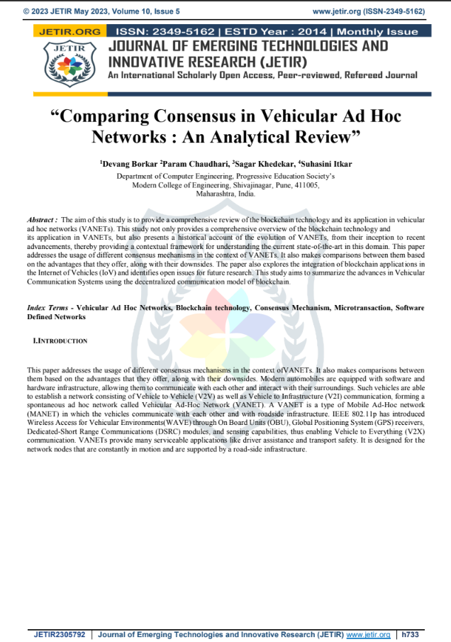 First page thumbnail of Comparing consensus in vehicular ad-hoc networks.